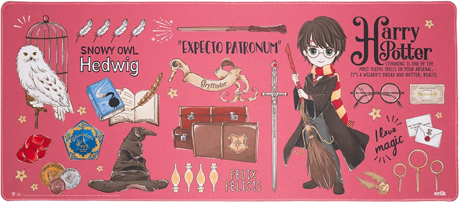 Mouse pad pentru gaming Erik - Harry Potter, XL, moale, roz
