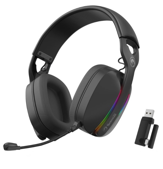 Căști gaming Marvo - Pulz 70W, wireless, negre