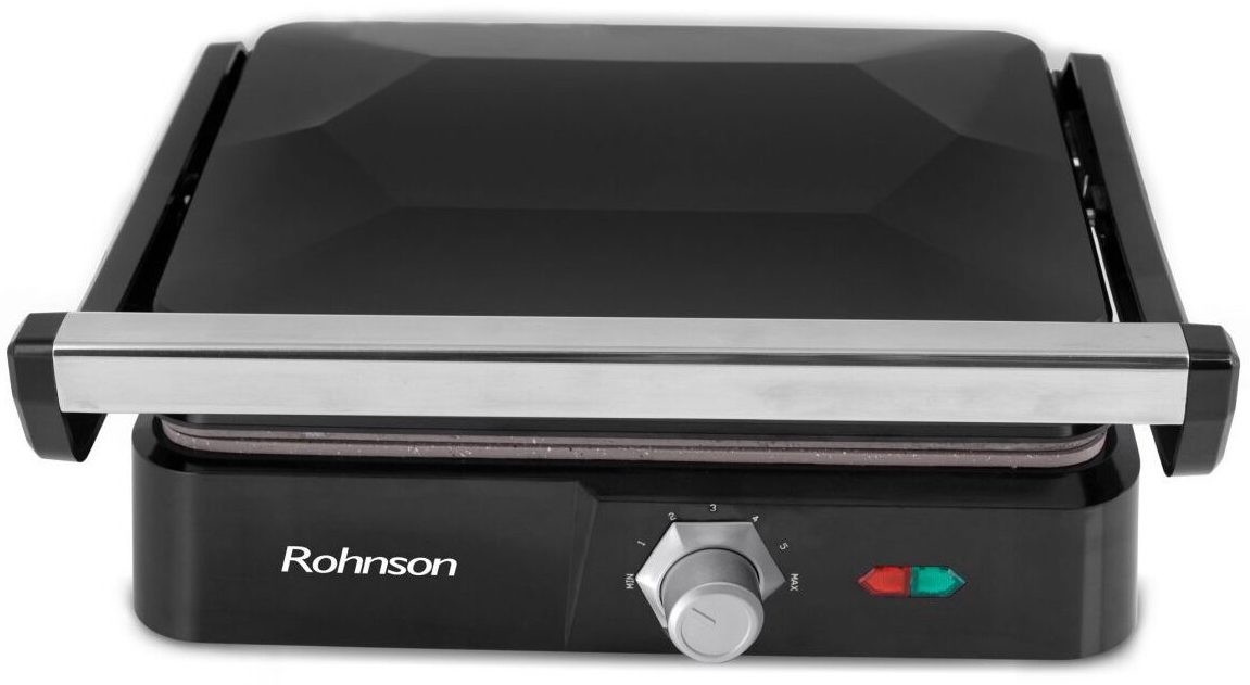 Grătar Rohnson - R-2340, 2200W, nervurat, acoperire antiaderenta, negru