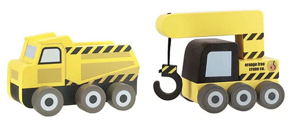 Set de joacă Orange Tree Toys - Mașini de construcții, 2 piese, galbene