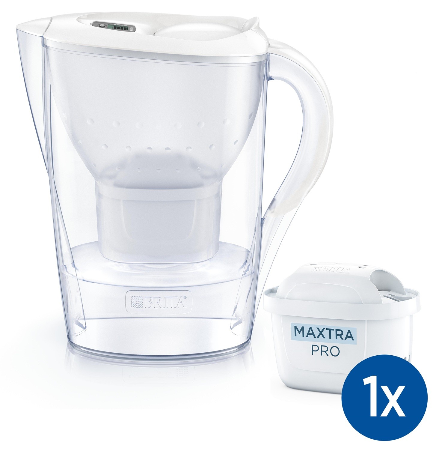Cană de filtrare apă BRITA - Marella Cool Memo Pro, 2.4 l, alb - imagine 1