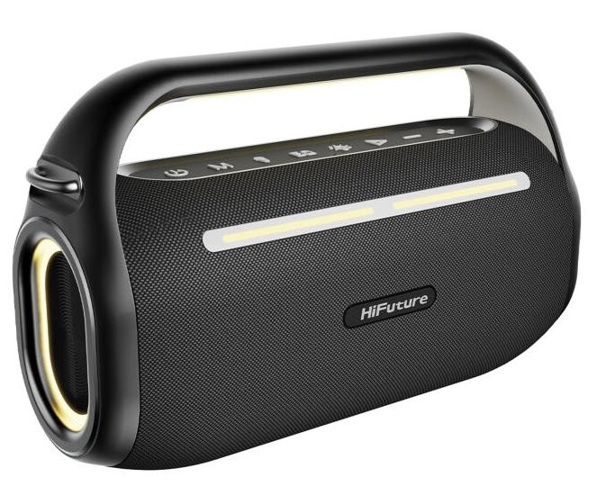 Boxă karaoke HiFuture - MusicBox100, IPX4, 2 microfoane, neagră - imagine 1