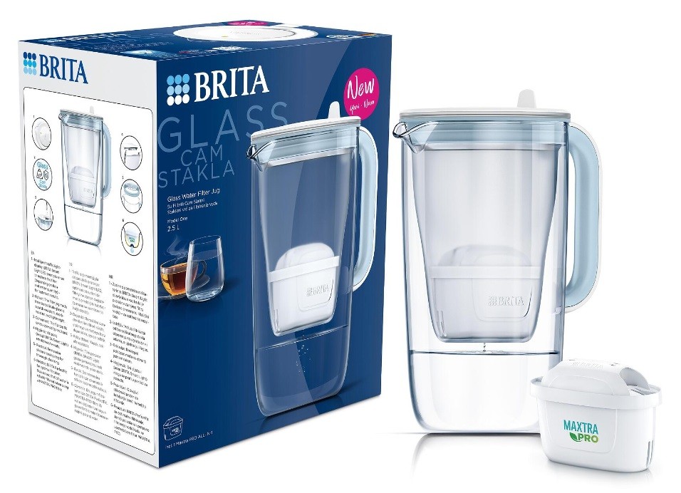 Cană de filtrare apă BRITA - Glass Memo Pro, 2.5 l, sticlă - imagine 1