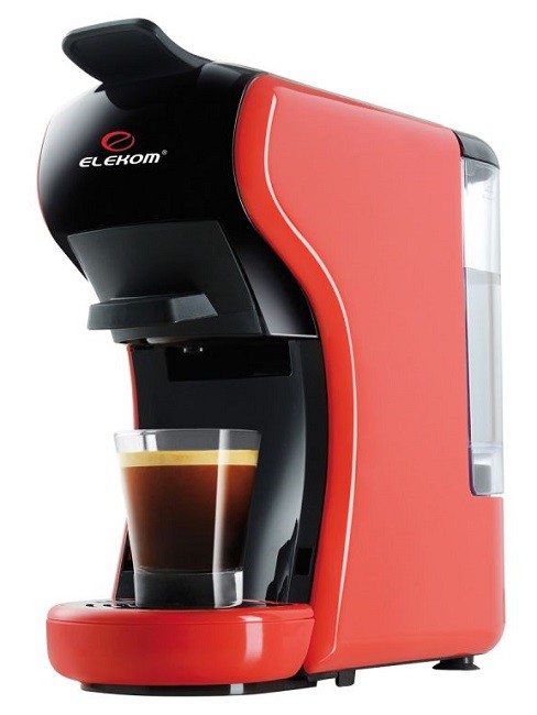 Aparat de cafea Elekom - EK-504, 19bar, 0.600l, negru/roșu - imagine 1