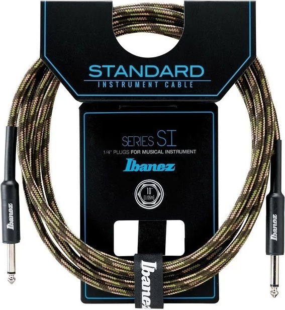 Cablu pentru chitară Ibanez SI10 CGR, 6,3 mm / 6,3 mm, 3 m, maro/verde