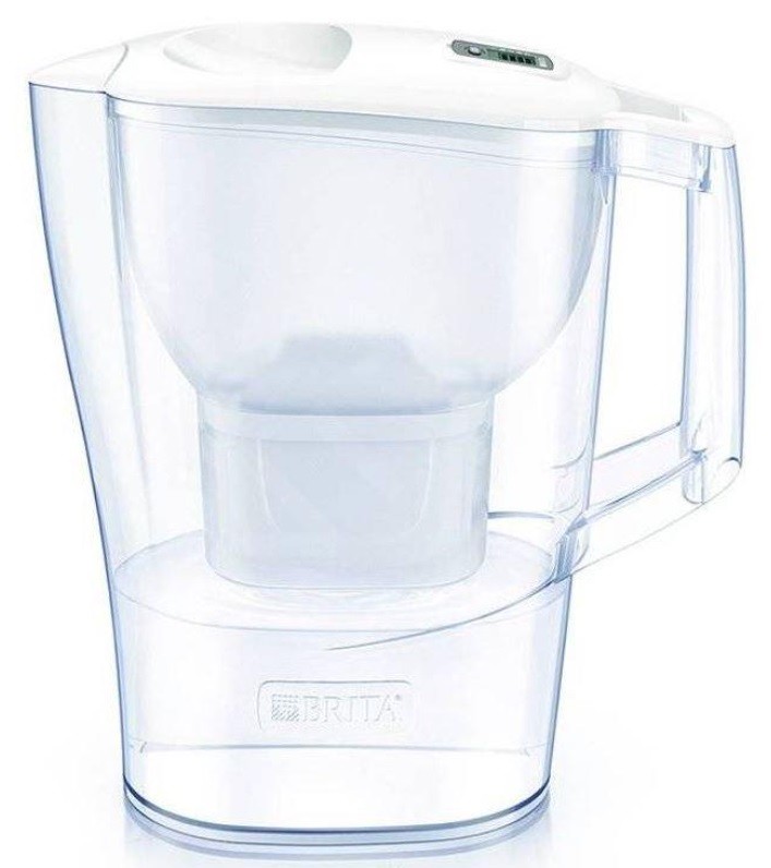 Cană de filtrare apă BRITA - Aluna Cool Memo, 2.4 l, 3 filtre, alb