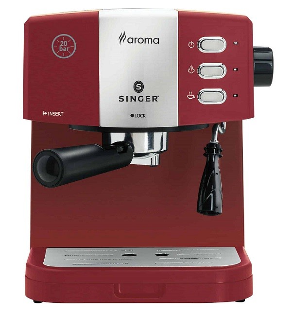 Aparat de cafea Singer - ES-851R, 20 bar, 1.5l, roșu