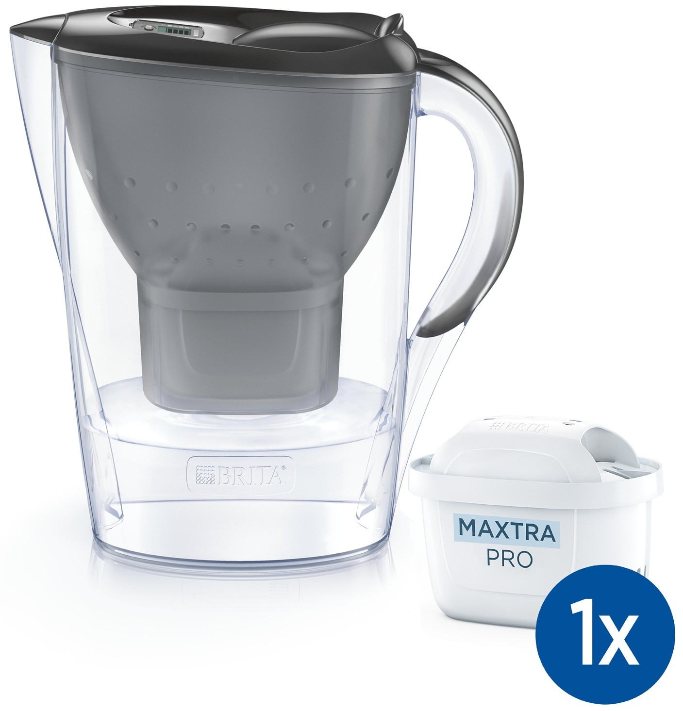 Cană de filtrare apă BRITA - Marella Cool Memo Pro, 2.4 l, 3 filtre, grafit - imagine 1