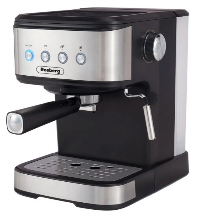 Aparat de cafea Rosberg - Premium RP51171F, 20 bar, 1.2 l, negru/gri