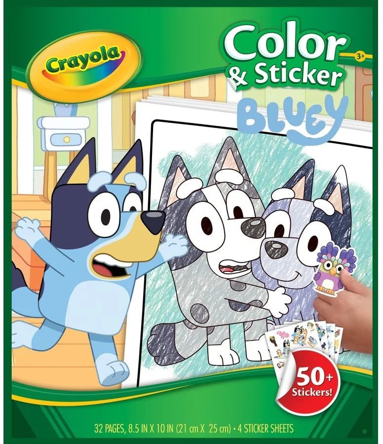 Carte de colorat Crayola Bluey - 50 stickere | Ozone.ro
