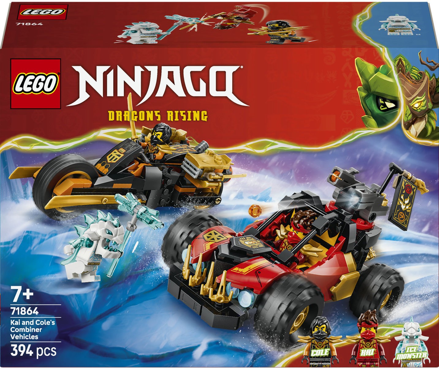 Constructor LEGO Ninjago - Vehicule combinate ale lui Kai și Cole (71864) - imagine 1