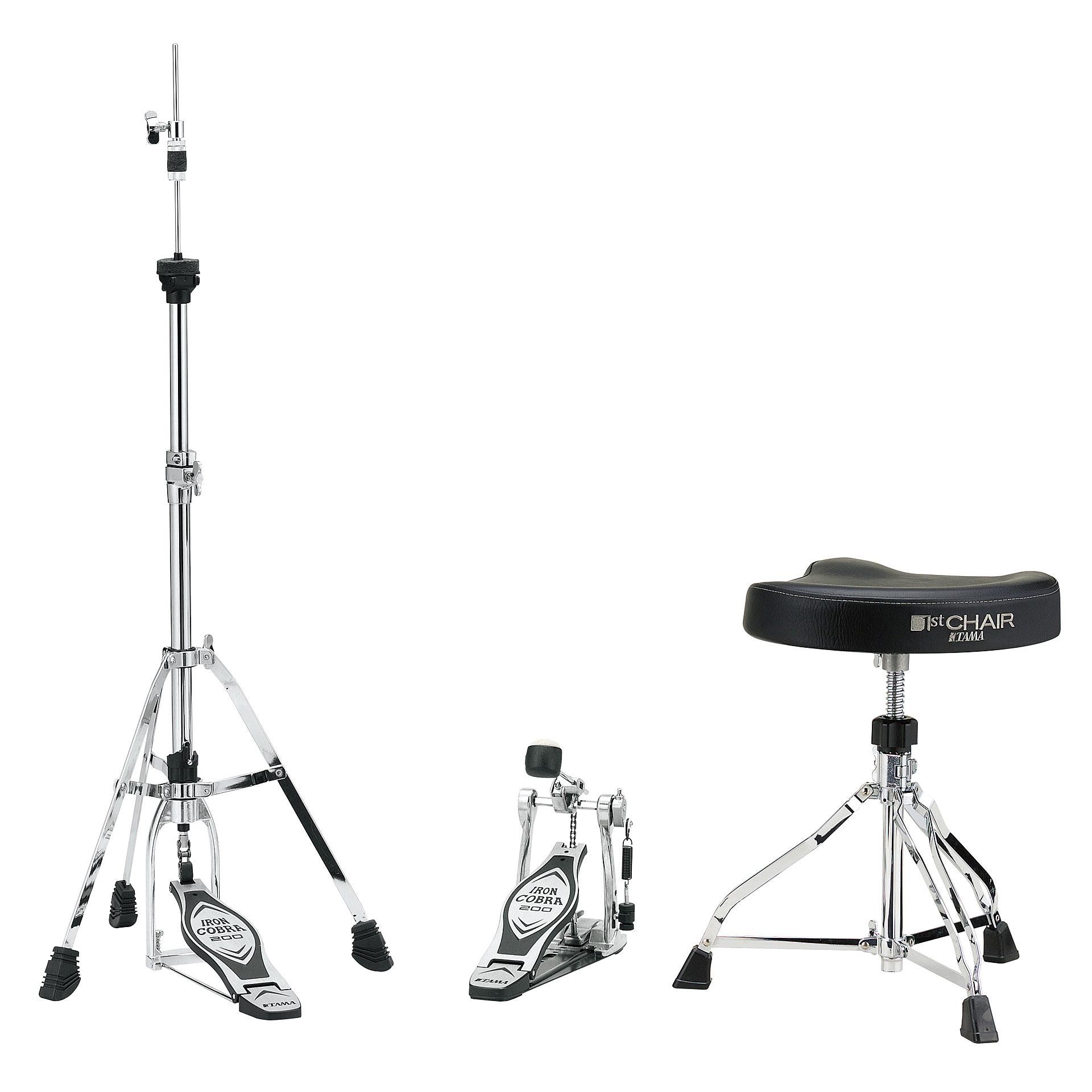 Set hardware Tama - Iron Cobra 200 HED3G, 3 piese, argintiu/negru