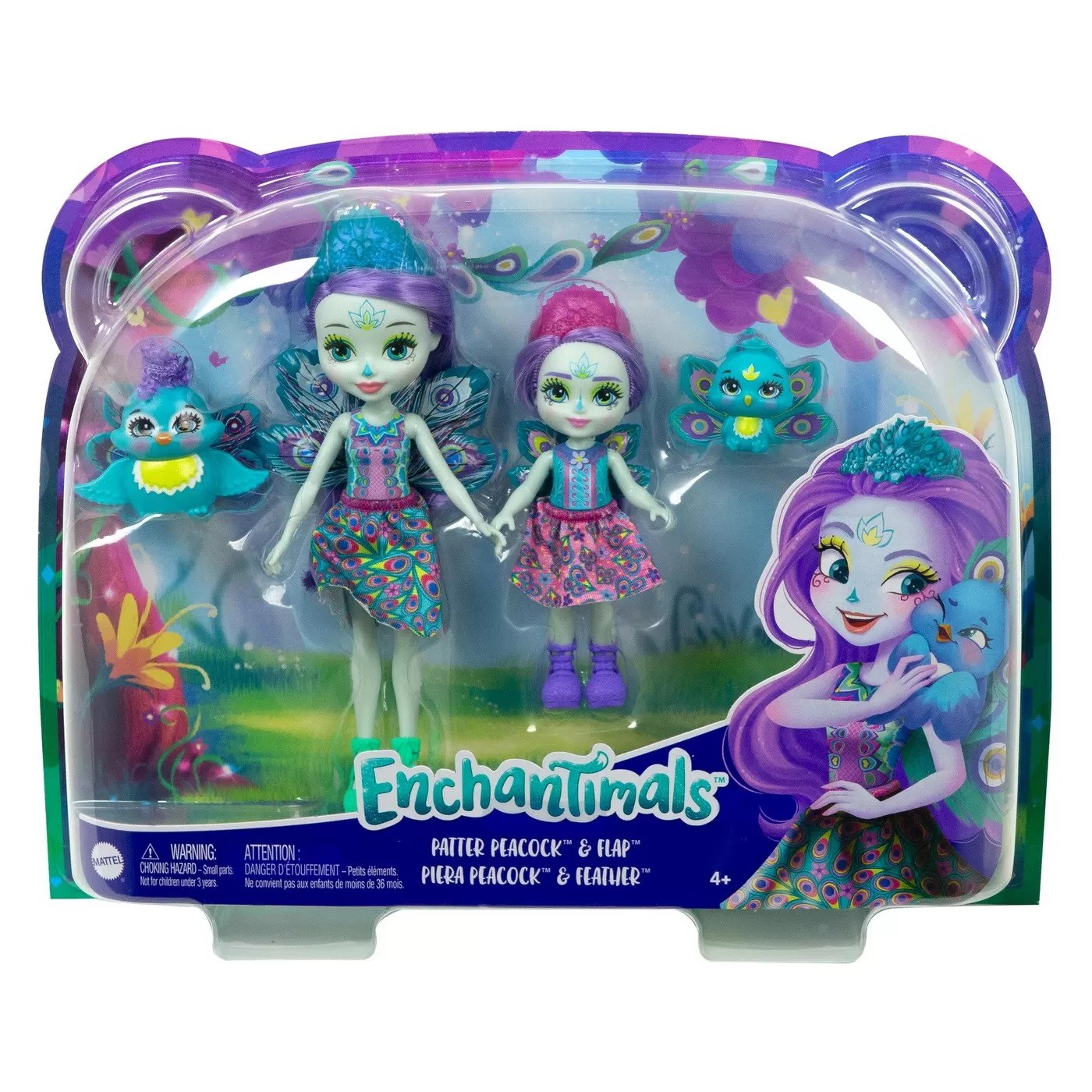 Set de păpuși Enchantimals - Patter & Piera Peacock, 4 piese - imagine 1