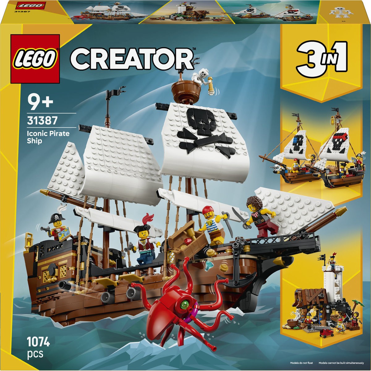 Constructor LEGO Creator 3 în 1 - Corabie pirat emblematică (31387)