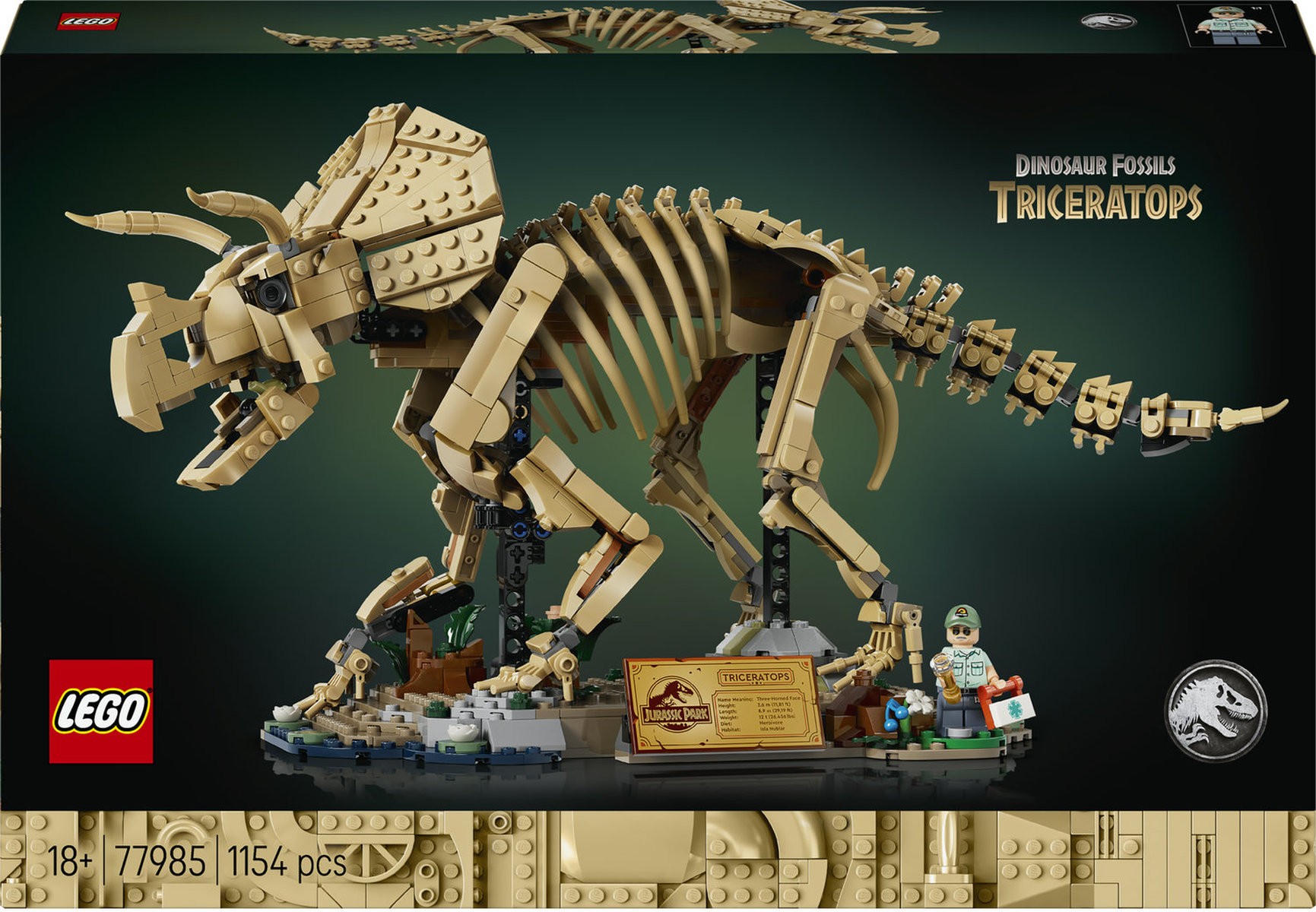 Constructor LEGO Jurassic World - Fosile de dinozauri: Triceratops (77985)