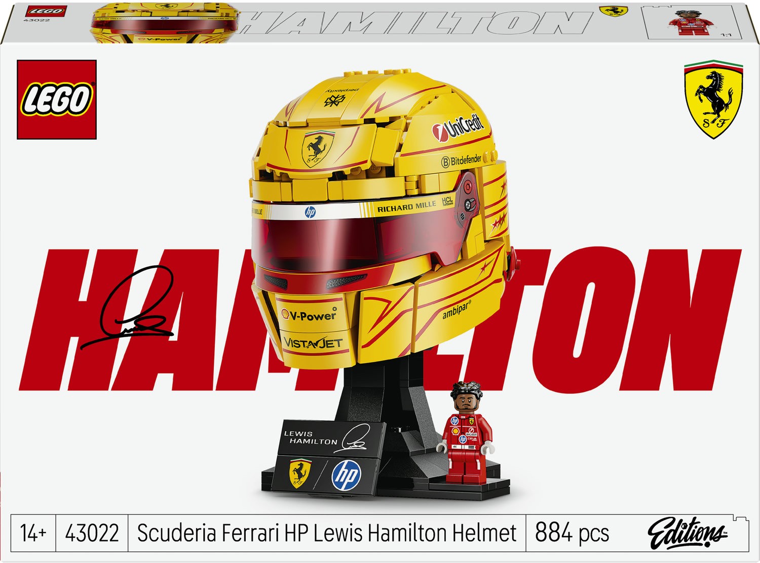 Constructor LEGO Formula 1 - Casca lui Lewis Hamilton de la echipa Scuderia Ferrari HP (43022) - imagine 1