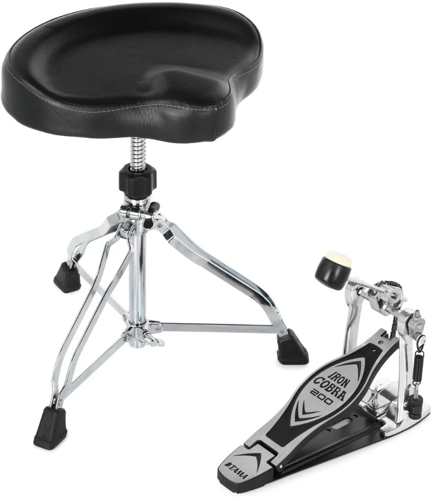 Set hardware Tama - Iron Cobra 200 HED2G, 2 piese, argintiu/negru