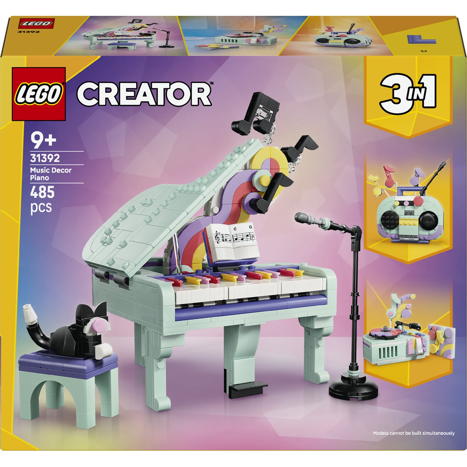 Constructor LEGO Creator 3 în 1 – Pian cu pisică și decorațiuni muzicale (31392) - imagine 1