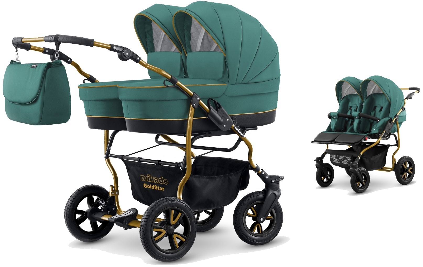 C rucior combinat pentru gemeni 2 n1 Mikado Gold Star culoarea