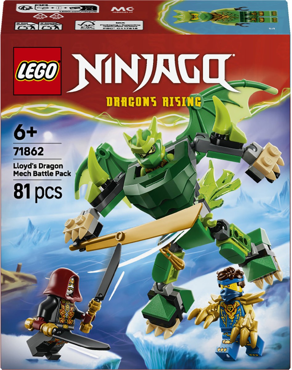 Constructor LEGO Ninjago - Robotul dragon al lui Lloyd, pachet de luptă(71862)