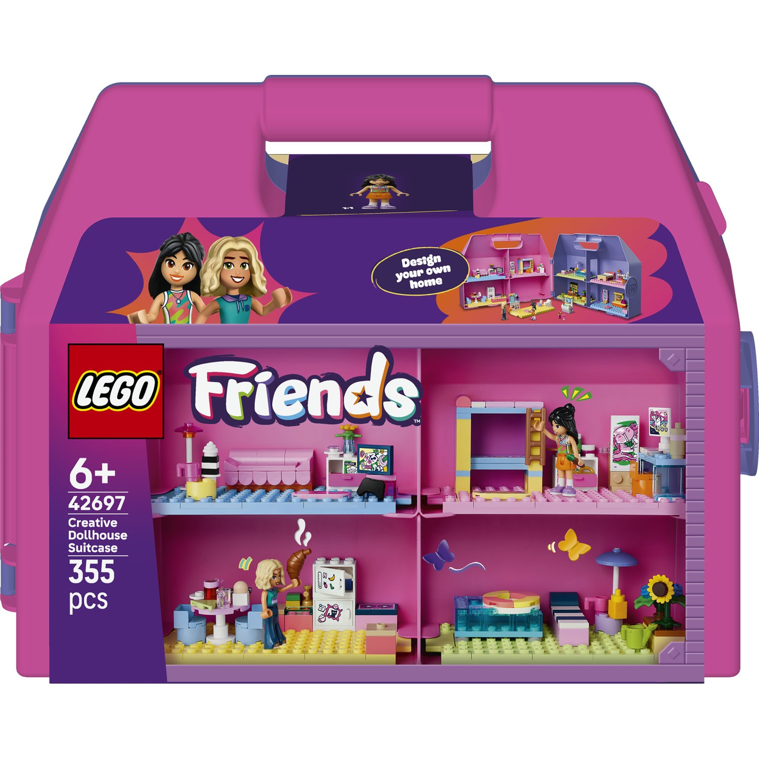 Constructor LEGO Friends - Valiză creativă cu căsuță pentru păpuși (42697) - imagine 1