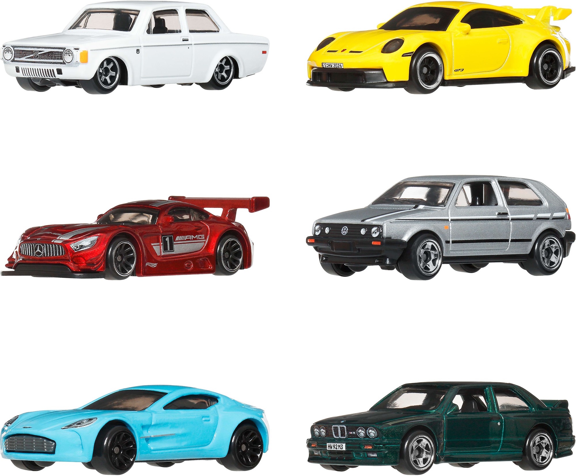 Set de mașinuțe Hot Wheels Silver Series - Stil Euro, 6 bucăți, 1:64