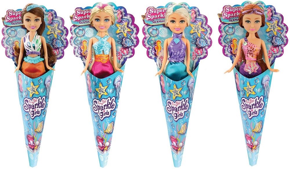Sparkle Girlz Papusa Sirena Super Sparkly in cornet, Sortiment