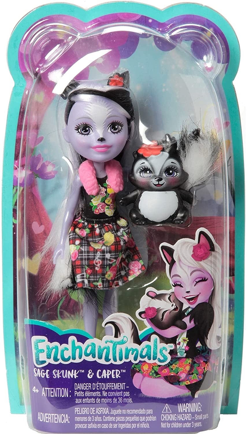 Păpușă cu un animal Enchantimals - Sage Skunk & Caper - imagine 1