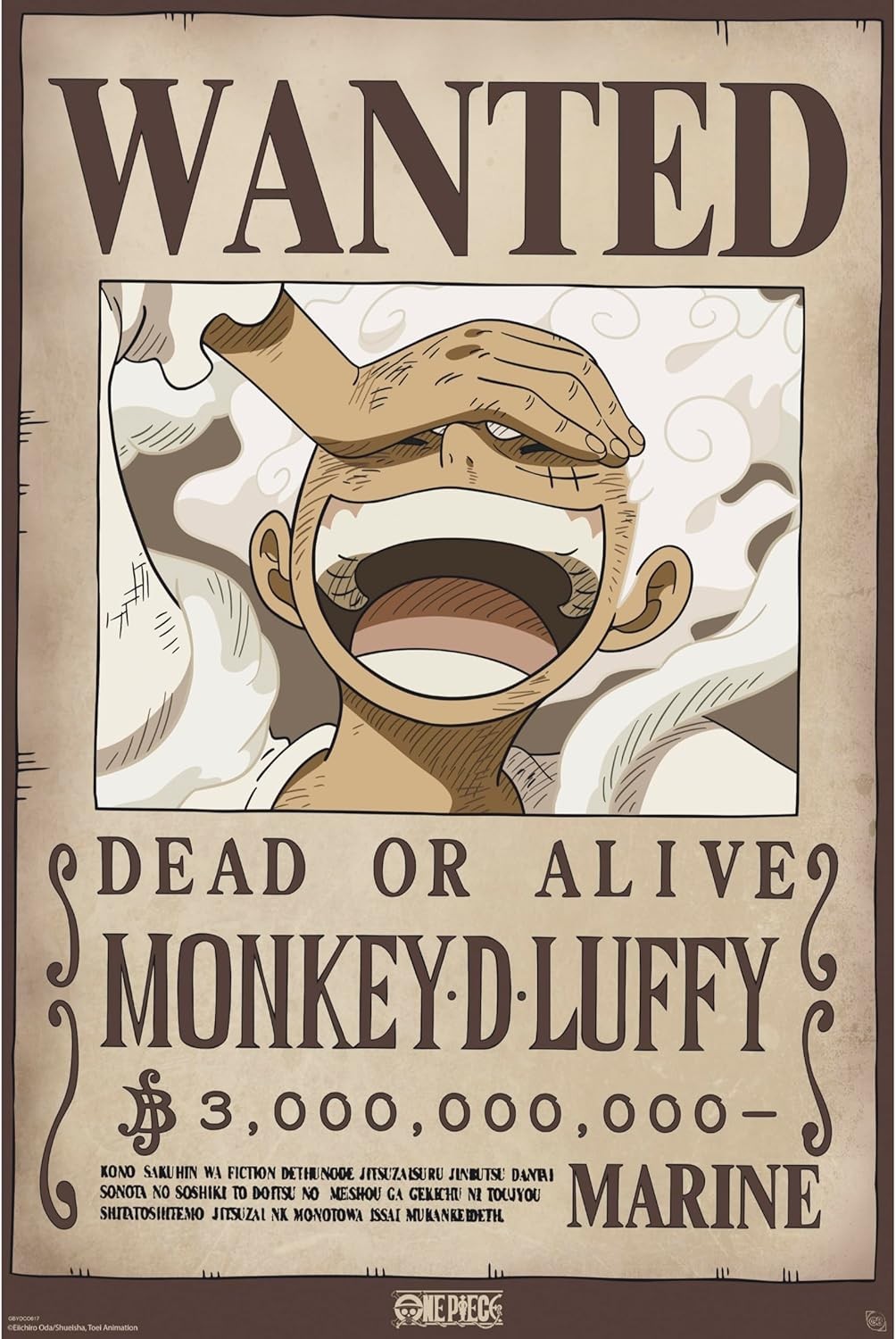 Luffyページ Poster maxi ABYstyle Animation: One Piece - Luffy Wanted Poster