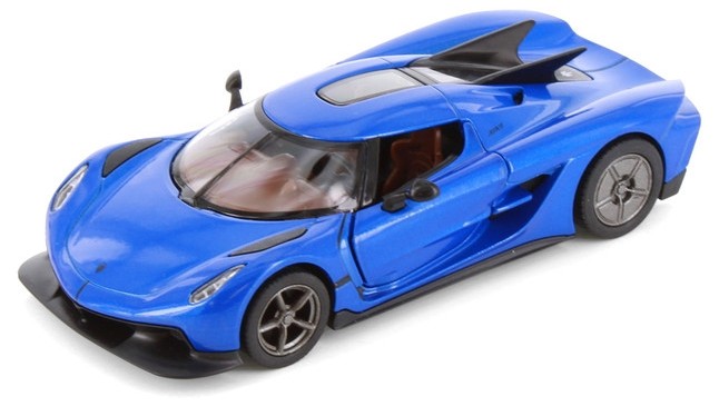 Cărucior metalic Kinsmart - Koenigsegg Jesko Absolut, 1:34, albastru