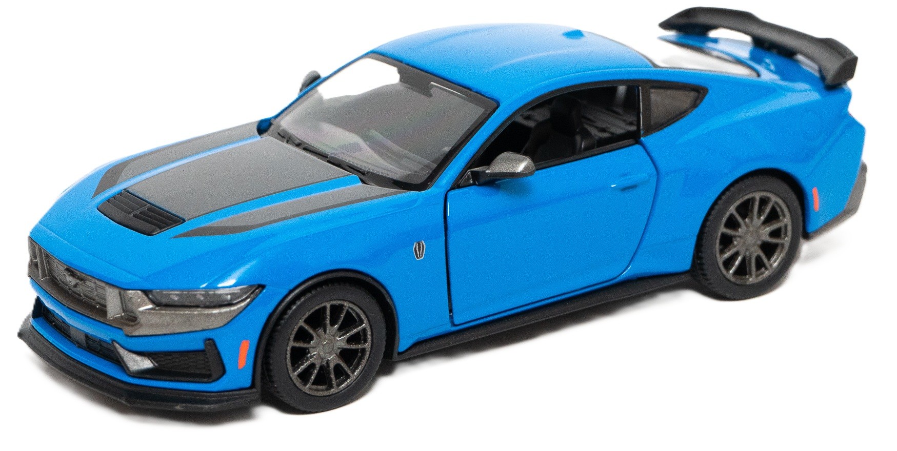 Carucior metalic Kinsmart - 2024 Ford Mustang Dark Horse, 1:38, albastru - imagine 1