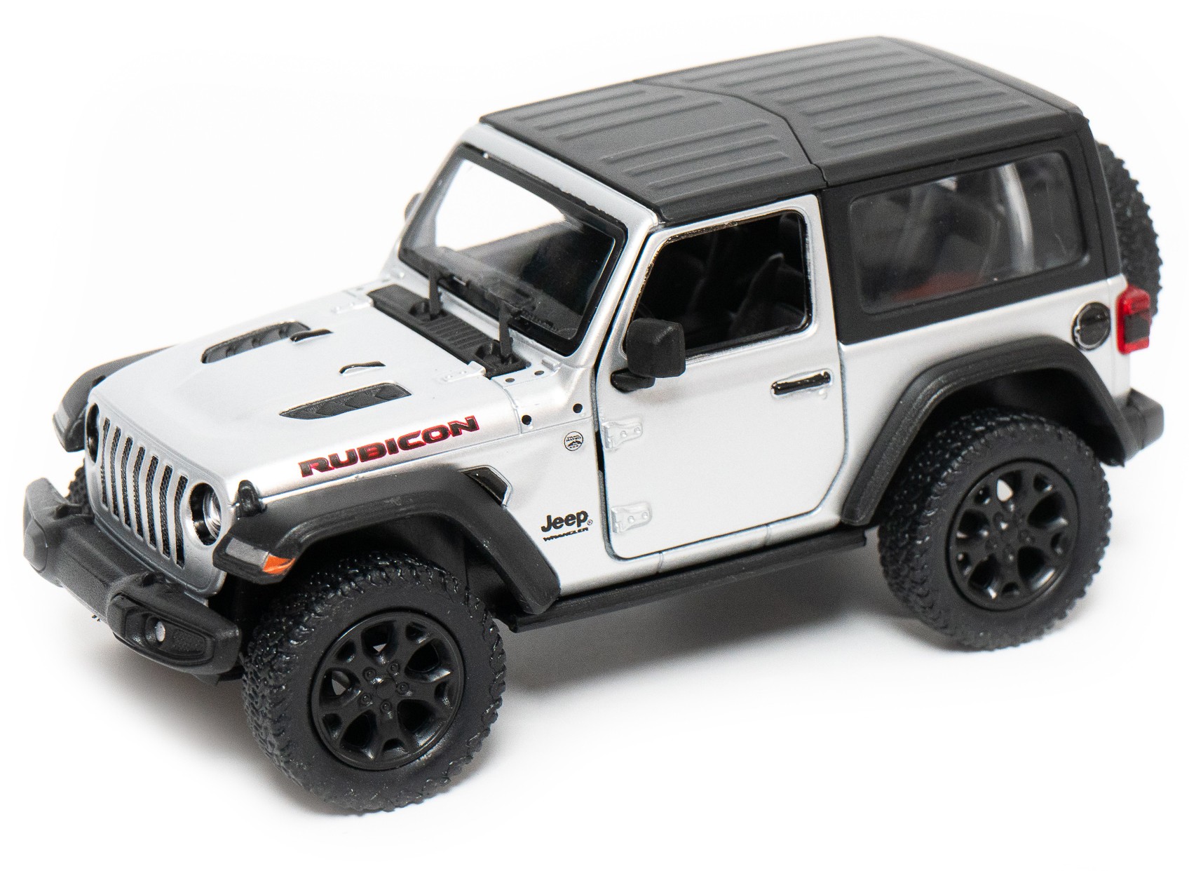 Carucior metalic Kinsmart - 2018 Jeep Wrangler, Hard Top, 1:34, gri deschis