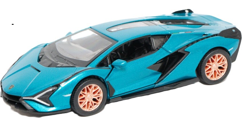 Cărucior metalic Kinsmart - Lamborghini Sián FKP 37, 1:36, albastru - imagine 1