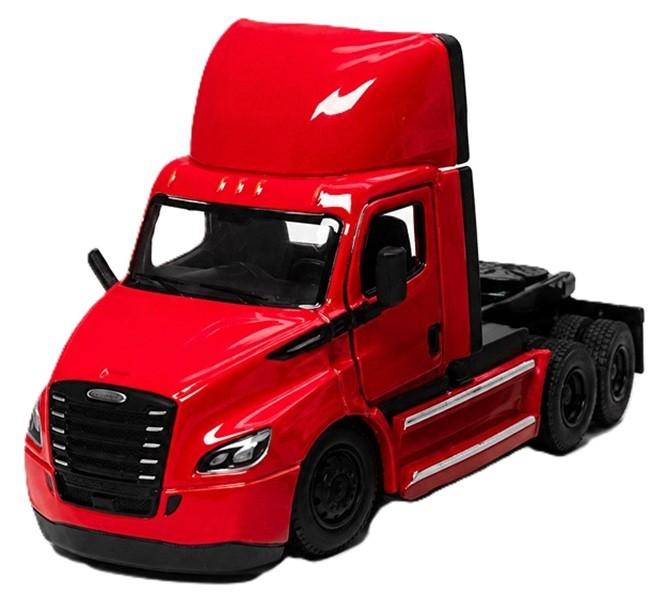 Camion metalic Kinsmart - Freightliner eCascadia, 1:62, roșu - imagine 1