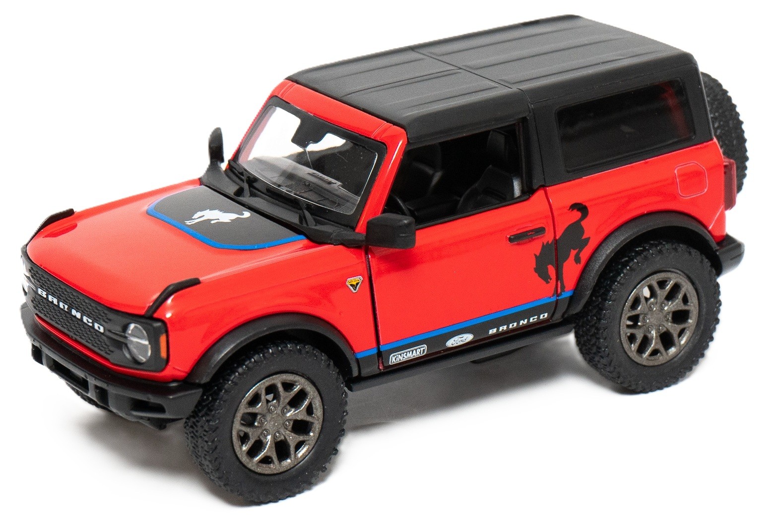Carucior metalic Kinsmart Livery Edition - 2022 Ford Bronco, 1:34, roșu - imagine 1