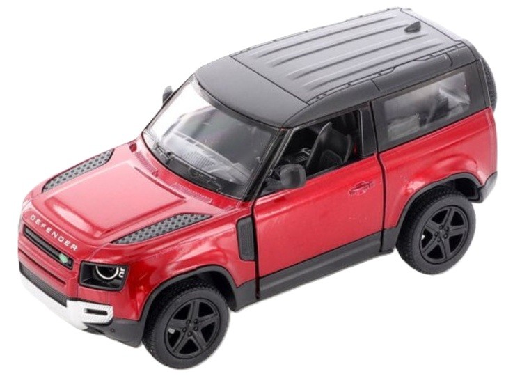 Mașinuță metalică Kinsmart - Land Rover Defender 90, 1:36, bordo - imagine 1