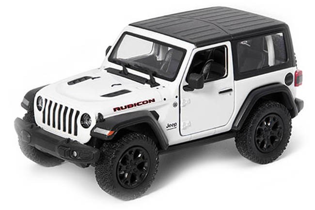 Carucior metalic Kinsmart - 2018 Jeep Wrangler, Hard Top, 1:34, albă - imagine 1