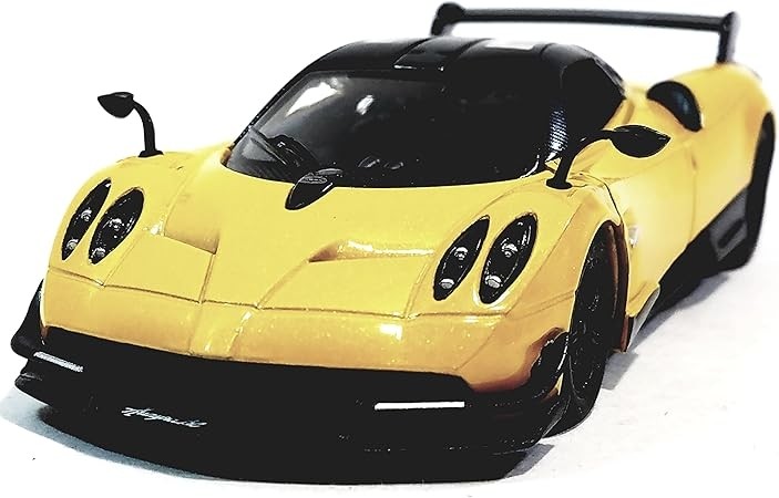 Mașinuță metalică Kinsmart - 2016 Pagani Huayra BC, 1:38, galben - imagine 1