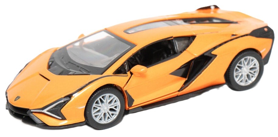 Cărucior metalic Kinsmart - Lamborghini Sián FKP 37, 1:36, portocaliu - imagine 1