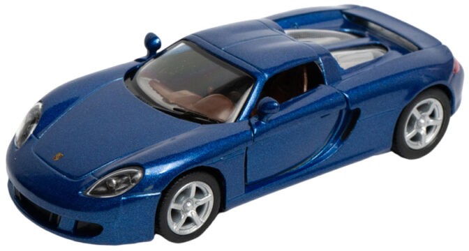 Cărucior metalic Kinsmart - Porsche Carrera GT, 1:36, albastru - imagine 1