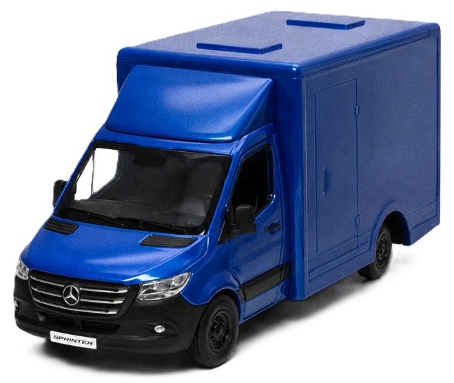 Microbuz metalic Kinsmart - Mercedes-Benz Sprinter, 1:48, albastru - imagine 1