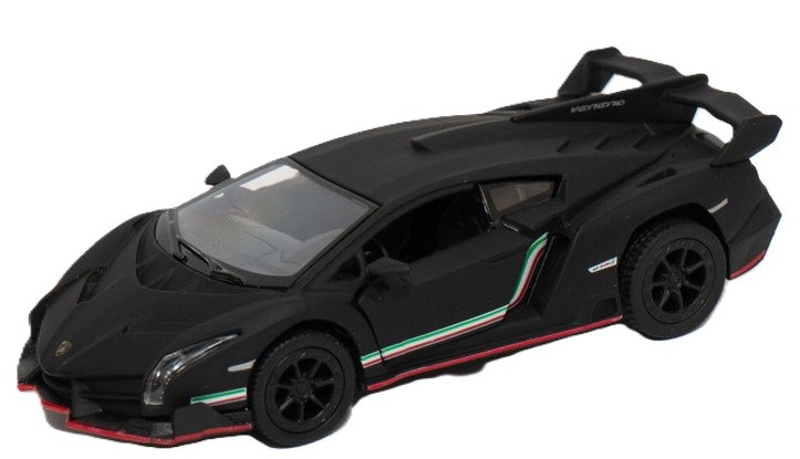 Mașină metalică Kinsmart - Lamborghini Veneno, 1:36, neagră - imagine 1