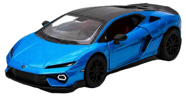 Cărucior metalic Kinsmart - Lamborghini Temerario, 1:38, albastru - imagine 1