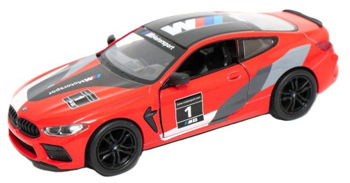 Carucior metalic Kinsmart Livery Edition - BMW M8 Competition Coupe, 1:38, roșu