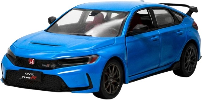 Metallică Kinsmart - 2024 Honda Civic Type R, 1:36, albastră
