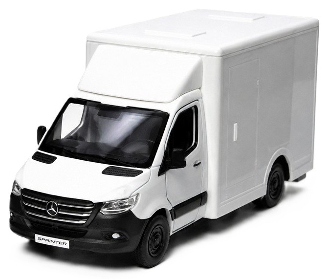 Microbuz metalic Kinsmart - Mercedes-Benz Sprinter, 1:48, alb - imagine 1