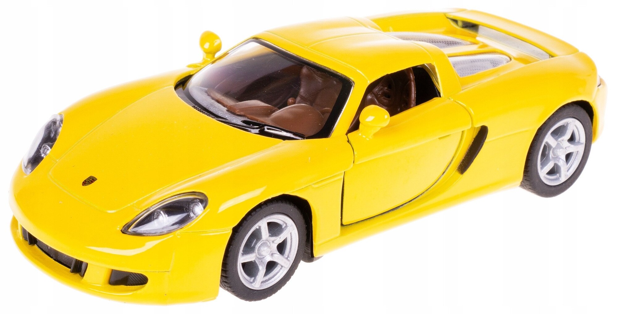 Cărucior metalic Kinsmart - Porsche Carrera GT, 1:36, galben