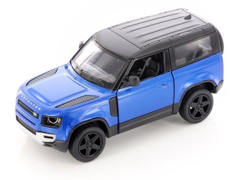 Mașinuță metalică Kinsmart - Land Rover Defender 90, 1:36, albastru - imagine 1