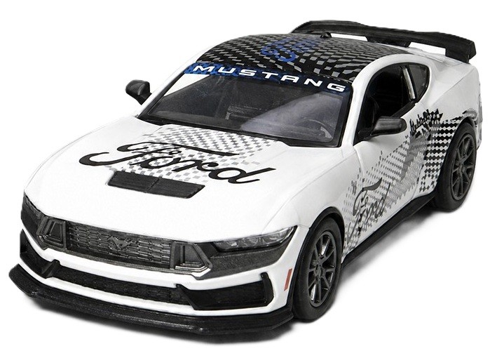Cărucior metalic Kinsmart Livery Edition - 2024 Ford Mustang Dark Horse, 1:38, alb