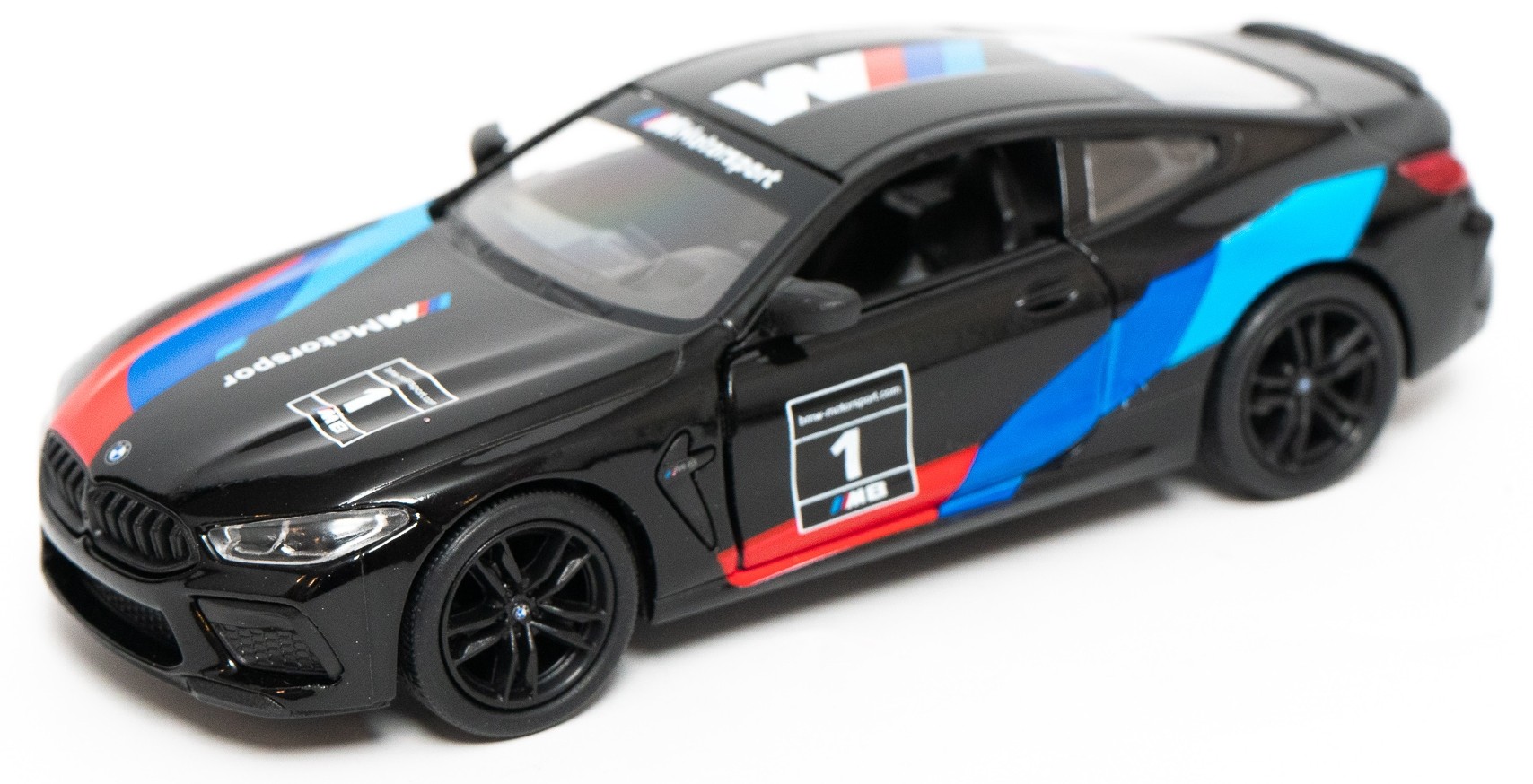 Carucior metalic Kinsmart Livery Edition - BMW M8 Competition Coupe, 1:38, negru